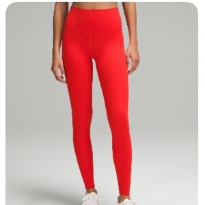 Lululemon Wunder Train Tight high rise 28” Hot heat